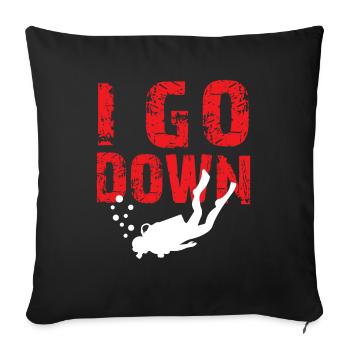I Go Down - Ocean Underwater Free Diving Instruct - Sofa pillowcase 17,3'' x 17,3'' (45 x 45 cm) - black - Front