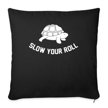 Ralentissez votre rouleau - Tortue de mer - Housse de coussin décorative 45 x 45 cm - noir - Devant
