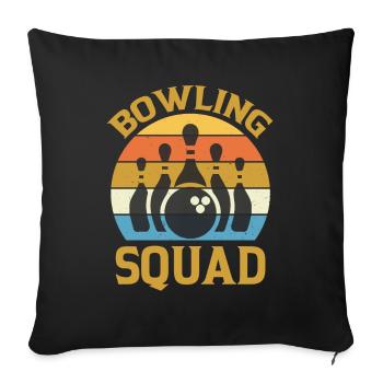 Bowling Squat - Hobby Sport Pin Bowler - Sofa pillowcase 17,3'' x 17,3'' (45 x 45 cm) - black - Front