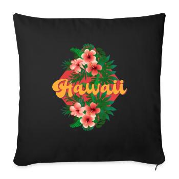Hawaii Flowers Hibiscus Island Vacation Ocean - Sofa pillowcase 17,3'' x 17,3'' (45 x 45 cm) - black - Front