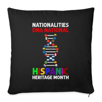 Nationalities DNA National Hispanic Heritage Month - Sofa pillowcase 17,3'' x 17,3'' (45 x 45 cm) - black - Front