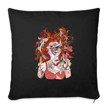 Red Head Tattooed Inked Redhead Ginger Irish - Sofa pillowcase 17,3'' x 17,3'' (45 x 45 cm) - black - Front