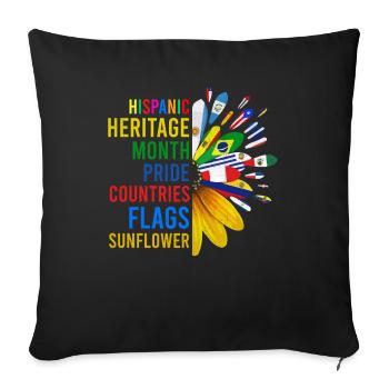 Hispanic Heritage Month Pride Countries Flags Sunf - Sofakissenbezug 45 x 45 cm - Schwarz - Vorne