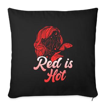 Red Is Hot Ginger Girl Redhead Red Orange Haired - Sofa pillowcase 17,3'' x 17,3'' (45 x 45 cm) - black - Front