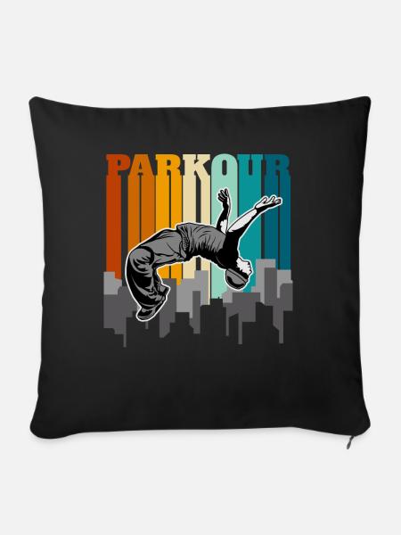Parkour Urban - Sofakissenbezug 45 x 45 cm - Schwarz