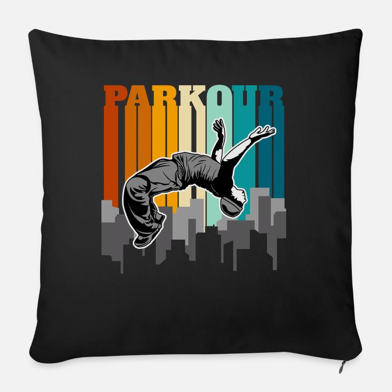 Parkour Urban - Sofakissenbezug 45 x 45 cm - Schwarz