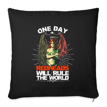 Gingers Will Rule World Redhead Angel Evil Irish - Sofa pillowcase 17,3'' x 17,3'' (45 x 45 cm) - black - Front