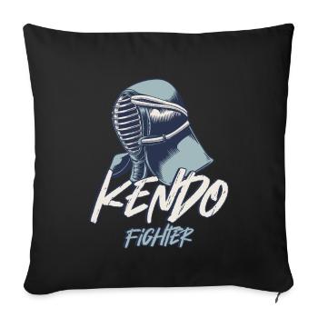 Kendo Fighter Japanese Warrior Samurai Katana - Sofa pillowcase 17,3'' x 17,3'' (45 x 45 cm) - black - Front