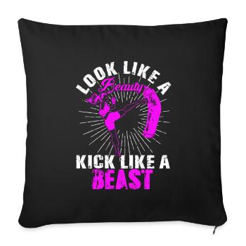 Beauty Kickboxing Beast Kickboxer Girl Fighter - Sofa pillowcase 17,3'' x 17,3'' (45 x 45 cm) - black - Front