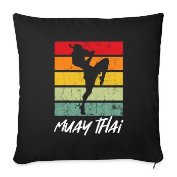 Retro Muay Thai MMA Martial Arts Thailand Boxing - Sofa pillowcase 17,3'' x 17,3'' (45 x 45 cm) - black - Front
