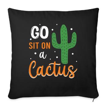 Allez vous asseoir sur un cactus - Western Sugaro Flowers - Housse de coussin décorative 45 x 45 cm - noir - Devant