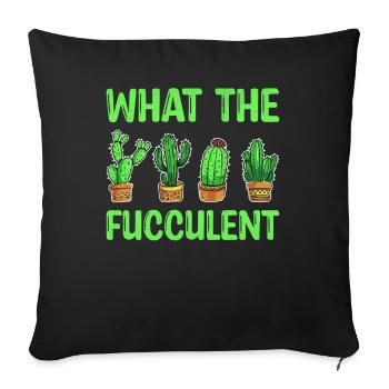 What The Fucculent - Fleur de sucre de cactus occidental - Housse de coussin décorative 45 x 45 cm - noir - Devant