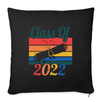 Class of 2022 Graduation Retro Sunset - Sofa pillowcase 17,3'' x 17,3'' (45 x 45 cm) - black - Front
