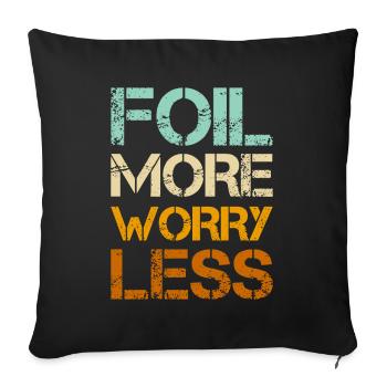 Wingfoil More Worry Less - Wingfoiling Hydrofoil - Sofa pillowcase 17,3'' x 17,3'' (45 x 45 cm) - black - Front
