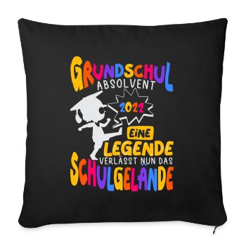 Grundschul Abschluss Grundschule Absolvent - Sofakissenbezug 45 x 45 cm - Schwarz - Vorne