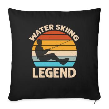 Waterskiing - Water Skiing Legend - Sofa pillowcase 17,3'' x 17,3'' (45 x 45 cm) - black - Front