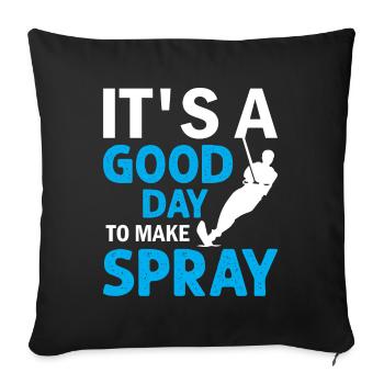 Ski nautique - C’est une bonne journée pour faire du spray - Housse de coussin décorative 45 x 45 cm - noir - Devant