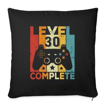 Niveau 30 Anniversaire complet 30 ans Homme Femme - Housse de coussin décorative 45 x 45 cm - noir - Devant