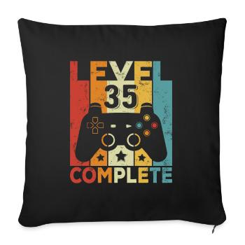 Level 35 Complete Birthday 35 Years Man Woman - Sofa pillowcase 17,3'' x 17,3'' (45 x 45 cm) - black - Front