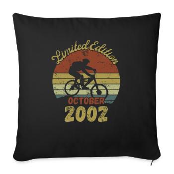 Birthday Bike Bike October 2002 - Sofa pillowcase 17,3'' x 17,3'' (45 x 45 cm) - black - Front