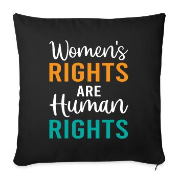 Les droits des femmes sont des droits humains - Féminisme - Housse de coussin décorative 45 x 45 cm - noir - Devant