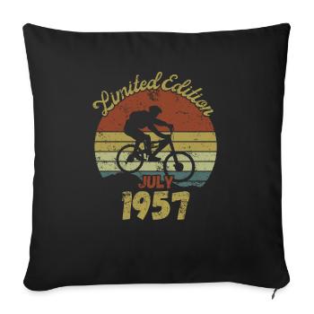 Birthday Bike Bike July 1957 - Sofa pillowcase 17,3'' x 17,3'' (45 x 45 cm) - black - Front