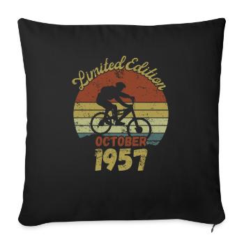 Birthday Bike Bike October 1957 - Sofa pillowcase 17,3'' x 17,3'' (45 x 45 cm) - black - Front