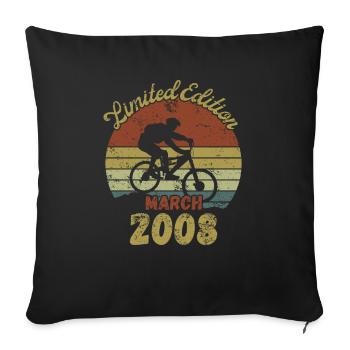 Birthday Bike Bike March 2008 - Sofa pillowcase 17,3'' x 17,3'' (45 x 45 cm) - black - Front