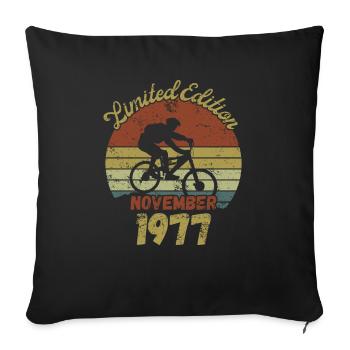 Birthday Bicycle Bike Novermber 1977 - Sofa pillowcase 17,3'' x 17,3'' (45 x 45 cm) - black - Front