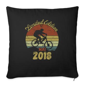 Birthday Bike Bike May 2018 - Sofa pillowcase 17,3'' x 17,3'' (45 x 45 cm) - black - Front