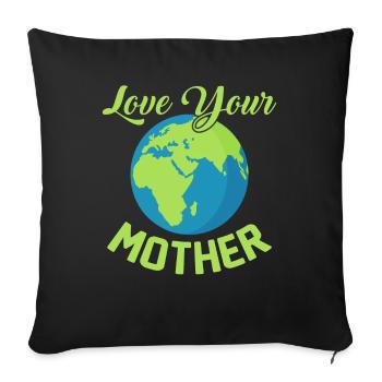 Le changement climatique Aimez votre mère la Journée de la Terre - Housse de coussin décorative 45 x 45 cm - noir - Devant