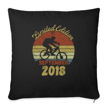 Birthday Bike Bike September 2018 - Sofa pillowcase 17,3'' x 17,3'' (45 x 45 cm) - black - Front