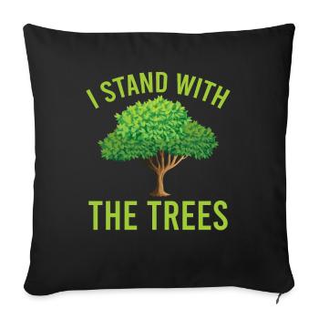 Changement climatique Je me tiens avec les arbres Jour de la Terre - Housse de coussin décorative 45 x 45 cm - noir - Devant