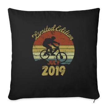 Birthday Bike Bike July 2019 - Sofa pillowcase 17,3'' x 17,3'' (45 x 45 cm) - black - Front