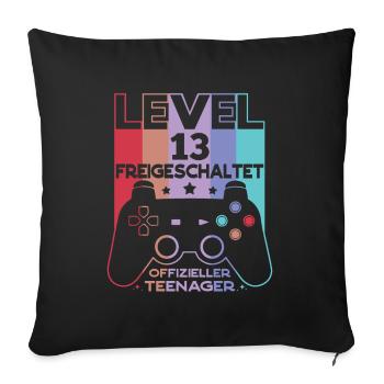 Level 13 Offizieller Teenager 13 Geburtstag - Sofakissenbezug 45 x 45 cm - Schwarz - Vorne