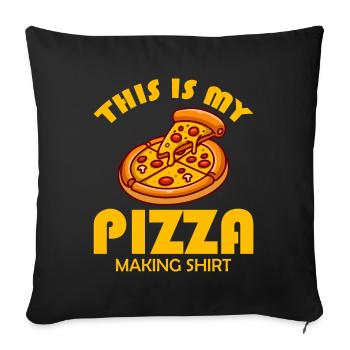 Pizza Making This Is My Pizza Making - Sofa pillowcase 17,3'' x 17,3'' (45 x 45 cm) - black - Front
