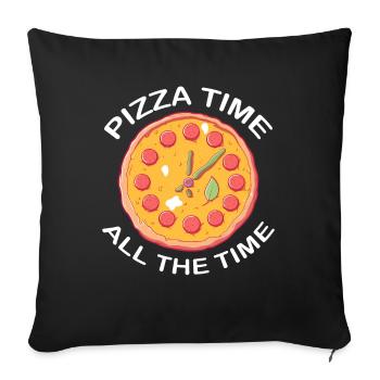 Pizza Faire italien Fast Food Pizza Time Tous les - Housse de coussin décorative 45 x 45 cm - noir - Devant
