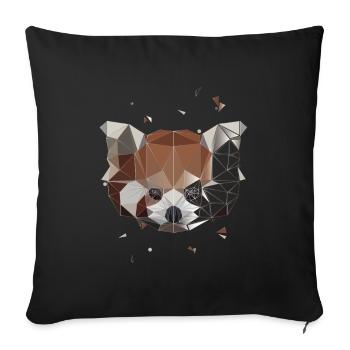 Roter Panda Polygon Kleiner Roter Panda Polygon - Sofakissenbezug 45 x 45 cm - Schwarz - Vorne