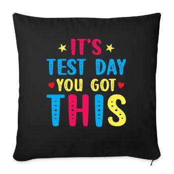 Test Day Kids - C’est le jour du test que vous avez - Housse de coussin décorative 45 x 45 cm - noir - Devant