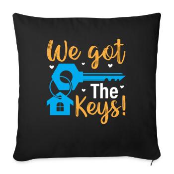 Housewarming Party - We Got The Keys - Sofa pillowcase 17,3'' x 17,3'' (45 x 45 cm) - black - Front
