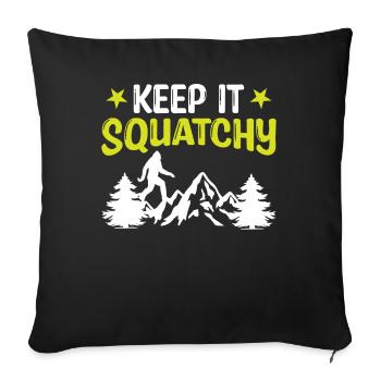 Bigfoot Sasquatch - Gardez-le accroupi - Housse de coussin décorative 45 x 45 cm - noir - Devant