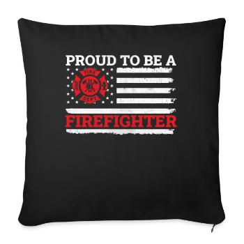Fire Rescue - Proud To Be A Firefighter - Sofakissenbezug 45 x 45 cm - Schwarz - Vorne