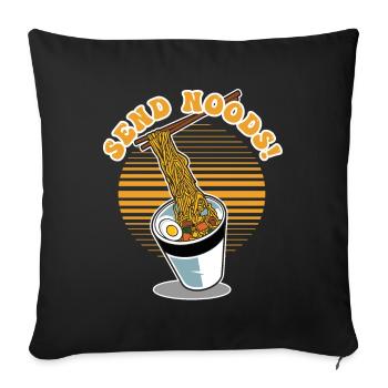 Ramen Noodles Send Noods - Housse de coussin décorative 45 x 45 cm - noir - Devant