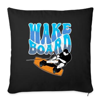 Wakeboarding Wakeboard - Housse de coussin décorative 45 x 45 cm - noir - Devant