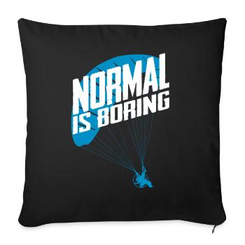 Parapente motorisé Normal est ennuyeux - Housse de coussin décorative 45 x 45 cm - noir - Devant
