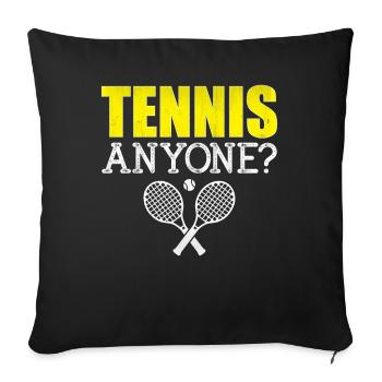 Dicton du joueur de tennis - Tennis n’importe qui - Housse de coussin décorative 45 x 45 cm - noir - Devant