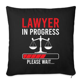 Slogan de l’avocat - Avocat en cours s’il vous plaît - Housse de coussin décorative 45 x 45 cm - noir - Devant