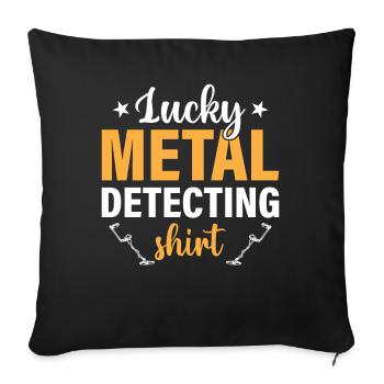 Pêche à la saleté - Lucky Metal-Detection - Housse de coussin décorative 45 x 45 cm - noir - Devant