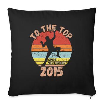 Anniversaire Escalade Bouldering depuis septembre 2015 - Housse de coussin décorative 45 x 45 cm - noir - Devant