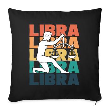 Libra Zodiac Birthday - Sofa pillowcase 17,3'' x 17,3'' (45 x 45 cm) - black - Front